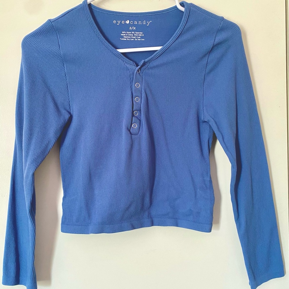 Eye Candy Blue Buttoned Top